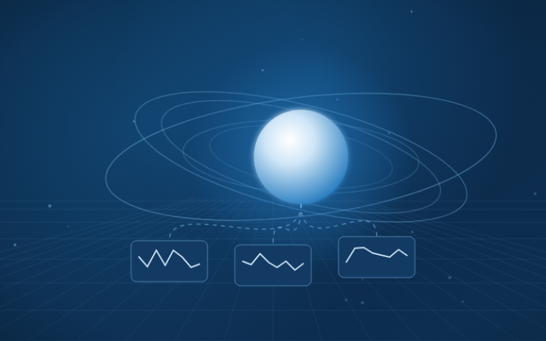 Illustration of isolated tenant dashboards served by one analytics core
