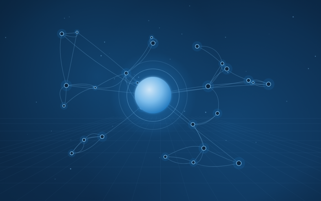 Abstract illustration of a compute cluster processing data in parallel