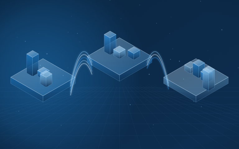 Abstract illustration of a stream split into parallel channels
