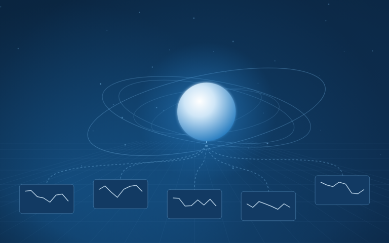 Abstract illustration of monitoring panels for an analytics service