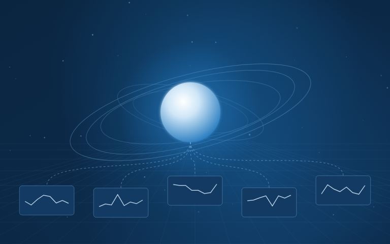 Abstract illustration of data evenly distributed across shards