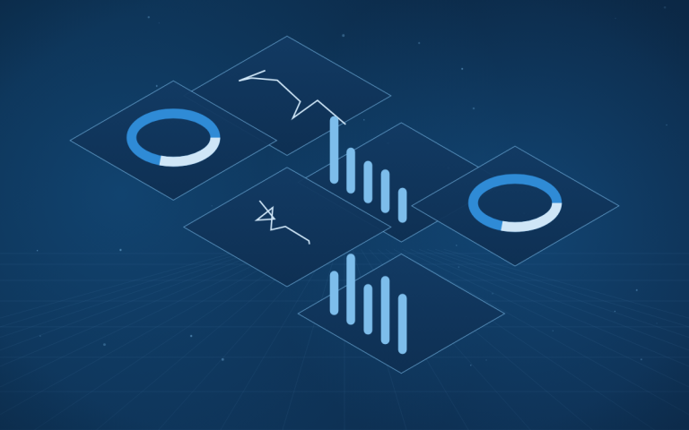 Abstract illustration of monitoring panels for a database cluster