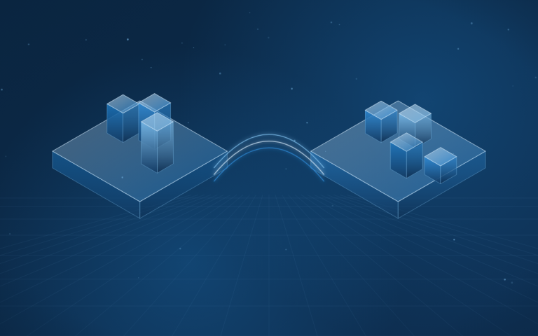 Prototype cube surrounded by measurement rings, representing a proof of concept